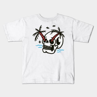 Skull Coconut Trees Kids T-Shirt